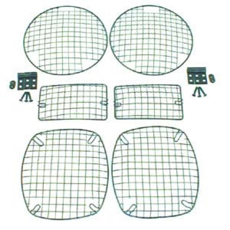 Jeep Wrangler TJ Light Guards - Rugged Ridge - Stone Guard Kit - Black - `97-`06